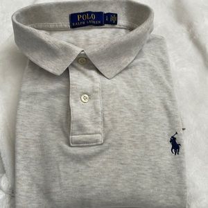 Used. Color: Light Gray. Men's Classic-Fit Soft Cotton Polo Shirt